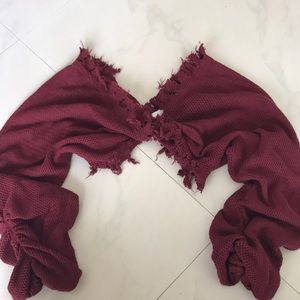 Burgundy long sleeve shirt